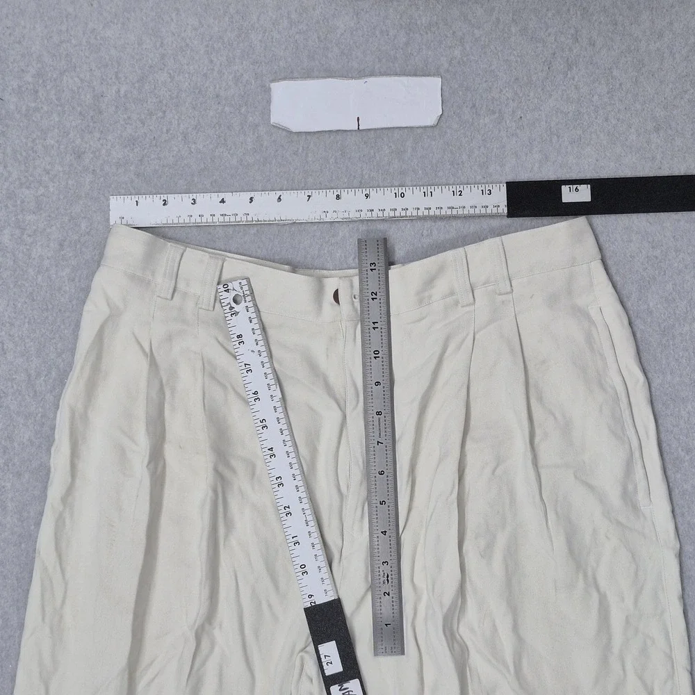 Tommy Bahama Men Pants 35 Cream Silk Spandex Dress Pants Twill Relax READ